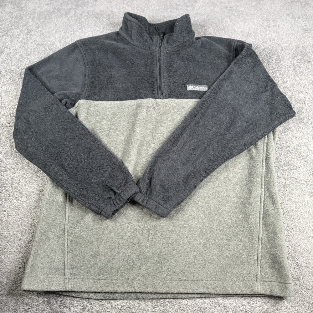 Columbia Pullover Men's X-Large Black Fleece 1/4 Zip Mock Neck Logo Jacket Coat